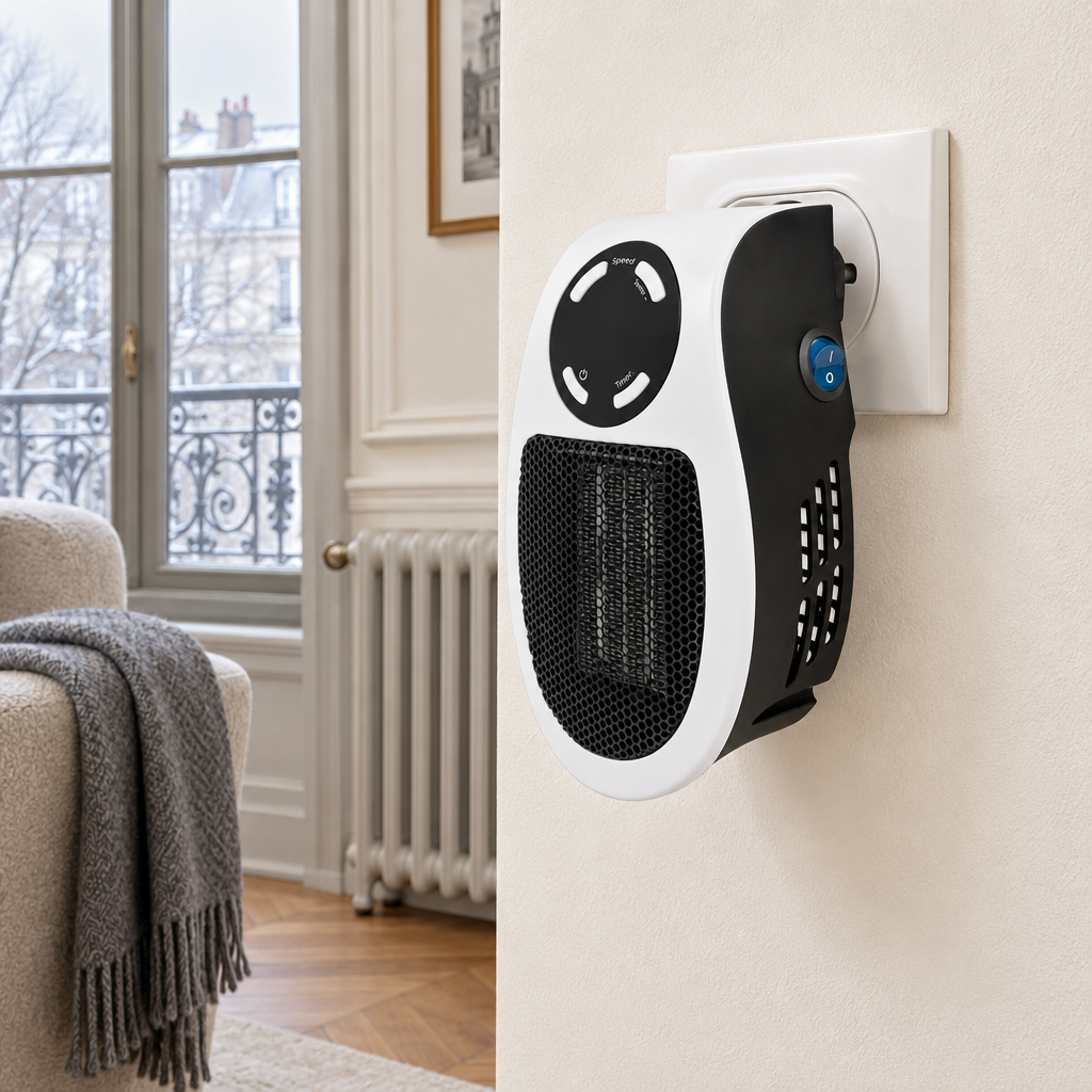 Chauffage d'appoint posé dans une pièce de vie